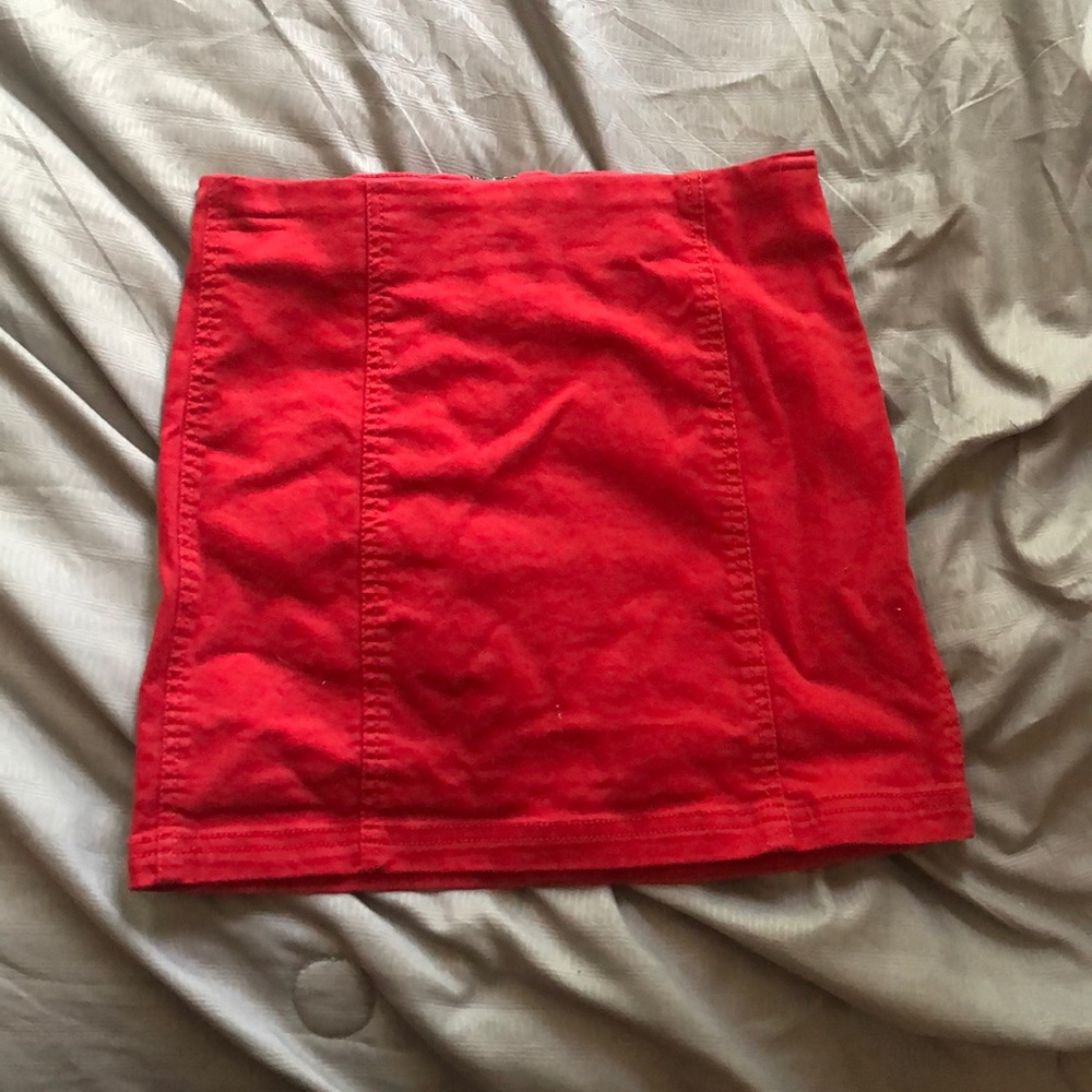 Red mini skirt